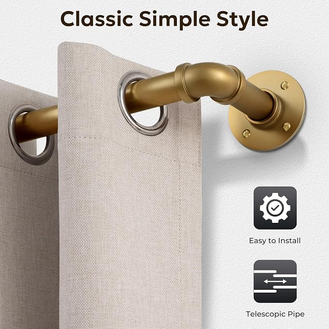 Zeerobee Curtain Rods for Windows 48 to 84, 1 Inch Industrial Wrap Around Warm - Image 9