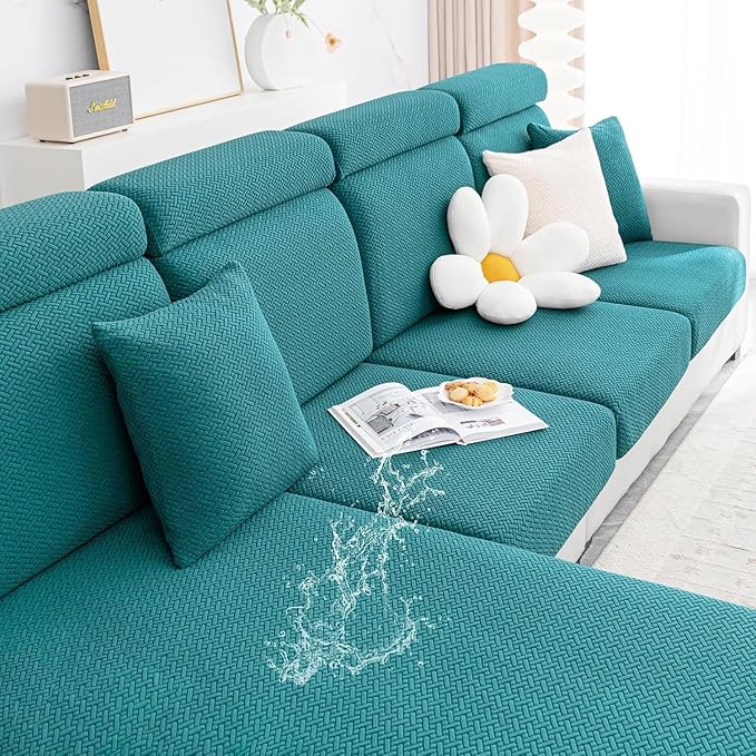 Smiry Waterproof Couch Cushion Covers, Stretch Jacquard Thick Sofa Cushion by Smiry