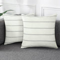 AmHoo Pack of 2 Farmhouse Stripe Check Throw Pillow Covers Set Case Cotton by AmHootextile