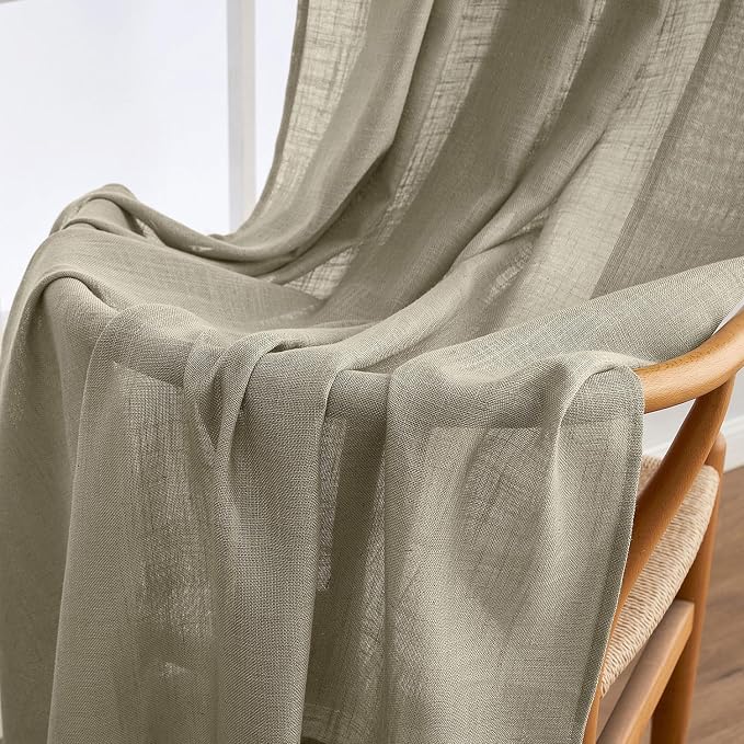 MIULEE Oatmeal Linen Curtains 84 Inch Length 2 Panels - Image 6