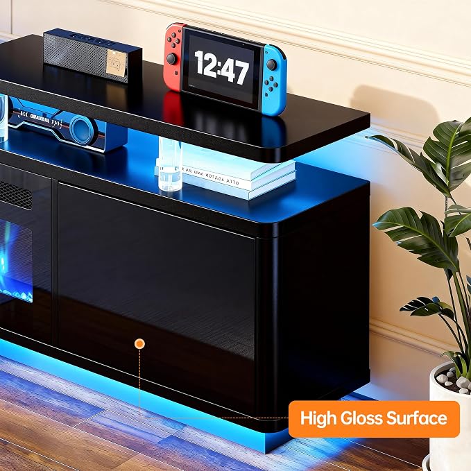 MXV 70" Fireplace TV Stand for TVs up to 80", Entertainment Center - Image 6