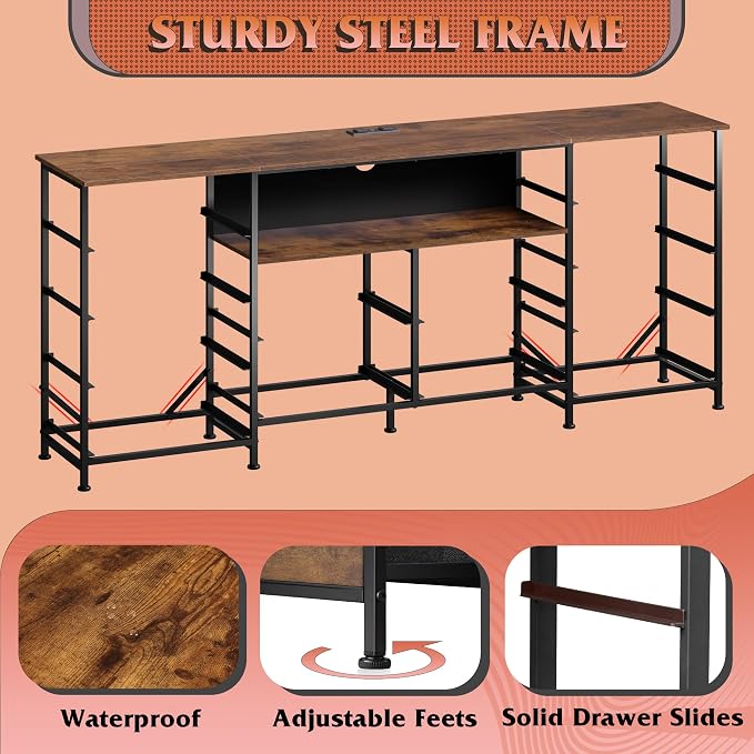 WLIVE 12 Drawer Dresser for Bedroom, Dresser TV Stand for 65, 75 inch TV - Image 8