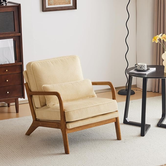 VINGLI Upgraded Premium Corduroy Accent Chairs Set of 2, Upholstered Arm Chair - Image 9