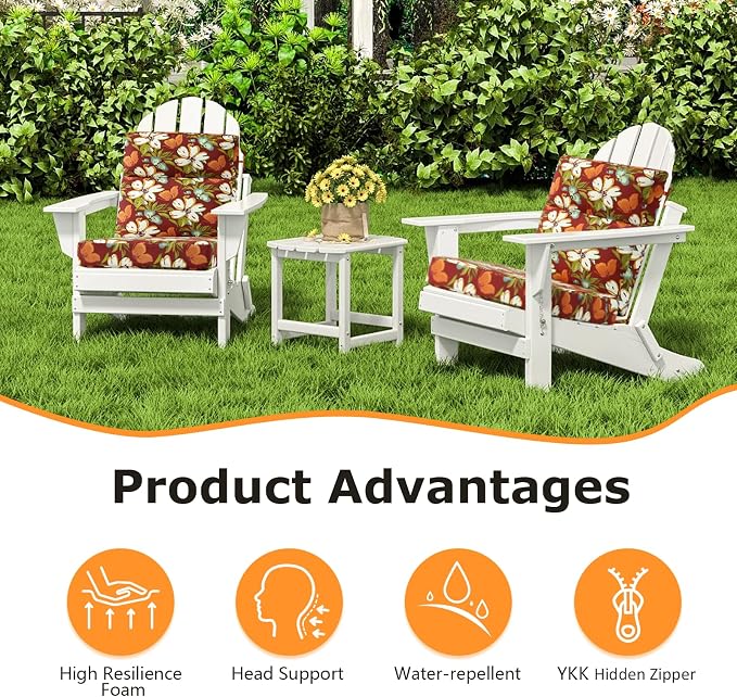 Unimatta Outdoor High Back Chair Cushion Seat Pads, 44 x 21 Inch - Image 2