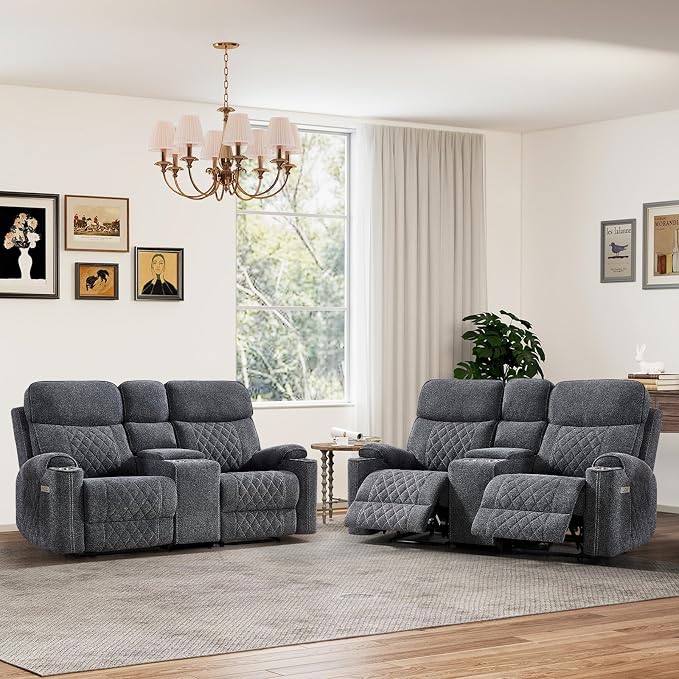 HAOMARKETS Power Reclining Loveseat Sofa Set of 2 by HAOMARKETS