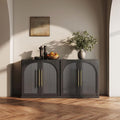 BELLEZE 3 Tier Bookshelf with Double-Arc Door by BELLEZE