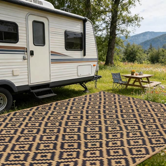 SAND MINE Reversible Mats, Plastic Straw Rug, Modern Area Rug, Large Floor Mat - Image 7
