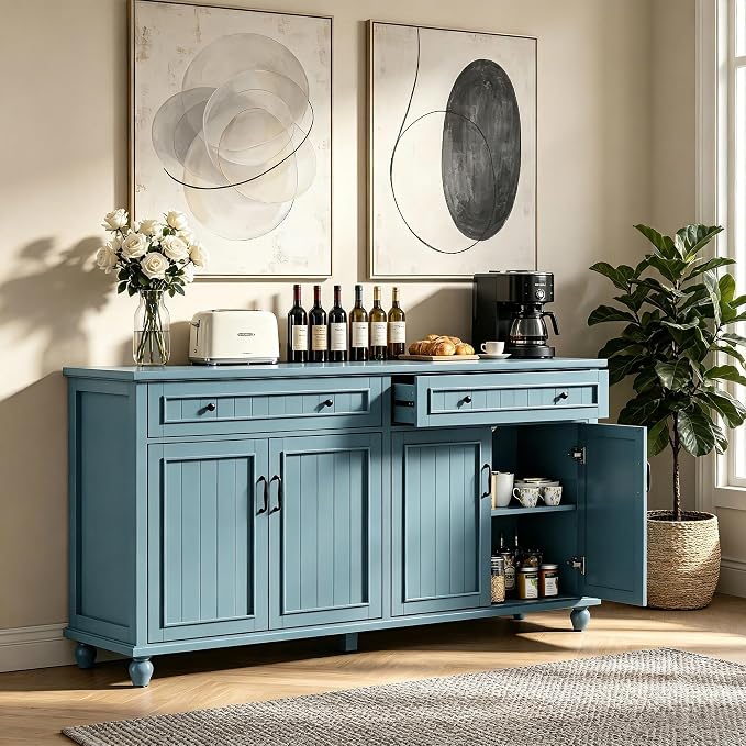 Scurrty Sideboard Buffet Cabinet, Vintage Coffee Bar Cabinets - Image 3