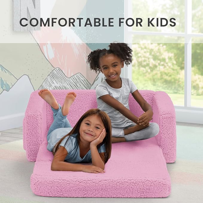 Delta Children Cozee Flip-Out Sherpa 2-in-1 Convertible Sofa to Lounger - Image 4