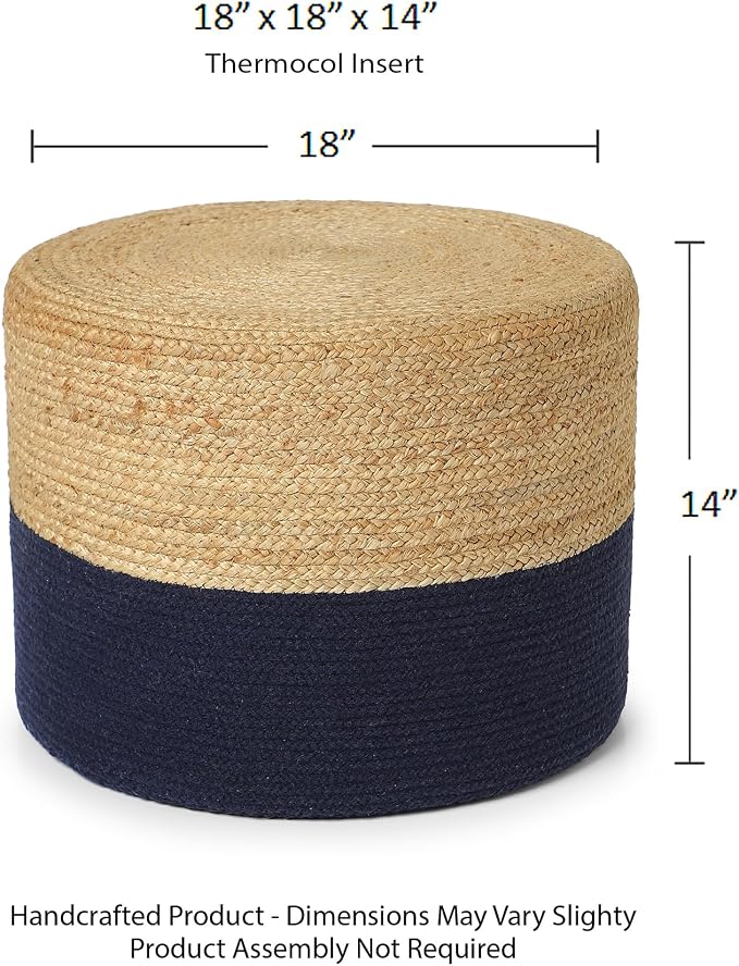 · REDEARTH · Cylindrical Pouf Foot Stool Ottoman - Image 3