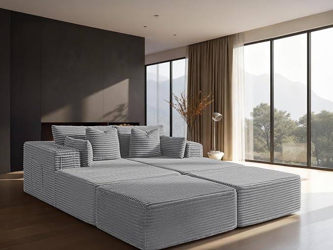 72" Cloud Sectional Couch, Comfort Sleep Sofa by VYUXWO