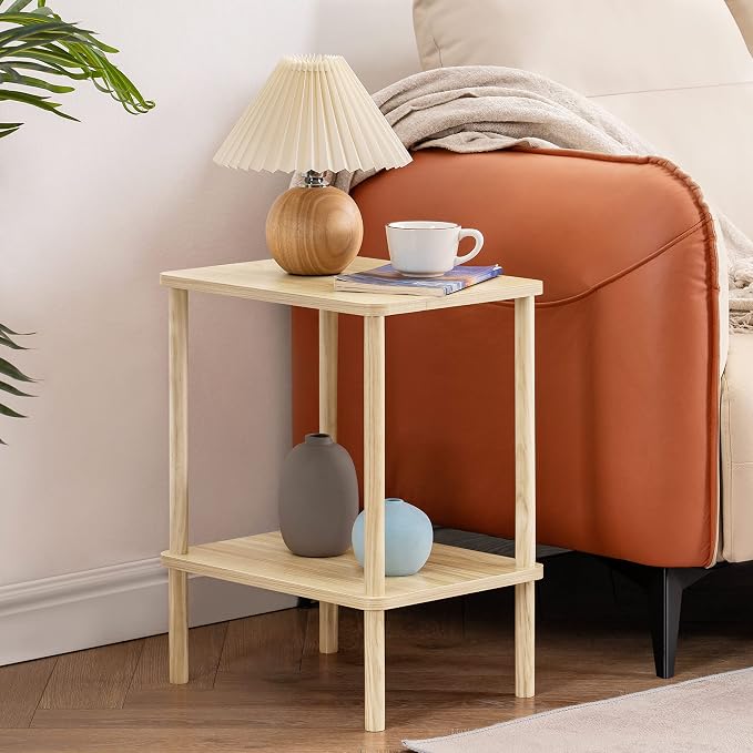 Apicizon 2 Tier End Table Set of 2, Small Side Table - Image 2