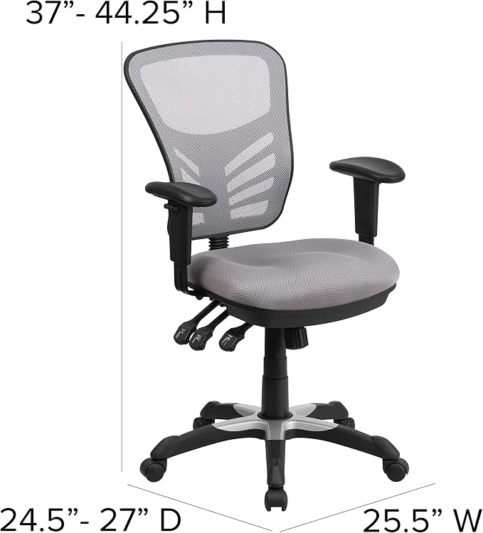 Flash Furniture Nicholas Mid-Back Swivel Office and Gaming Chair, Ergonomic - Image 3
