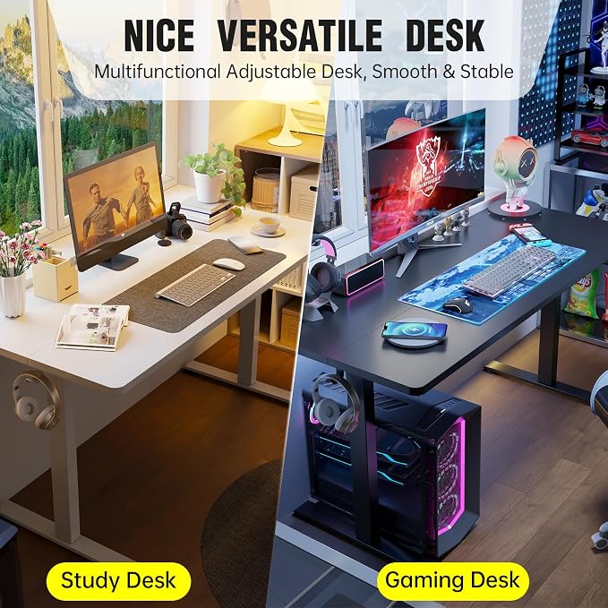Veken 63x27.6 Inch Large Electric Standing Desk, Heights Adjustable, Sit to - Image 8