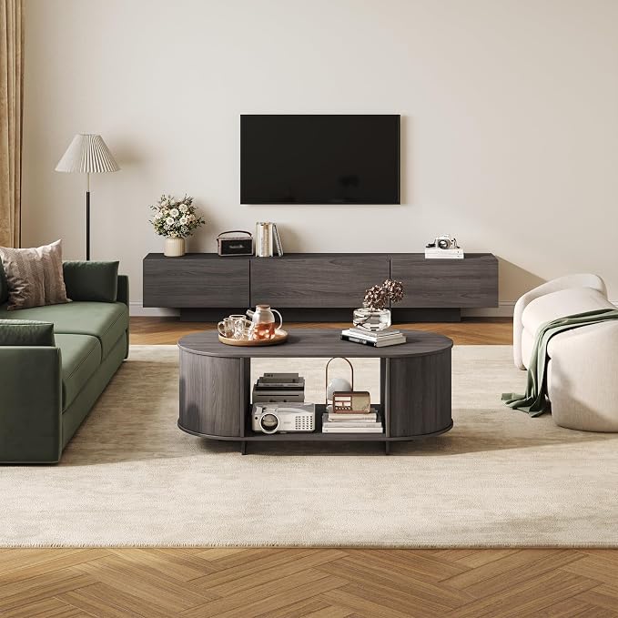 Coffee Table and TV Stand Set of 2, 76.4'' Modern TV Console, Entertainment by ukaocai