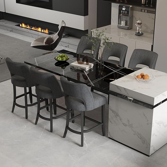 VKNOW Bar Stools Set of 6, Modern Counter Stools by VKNOW