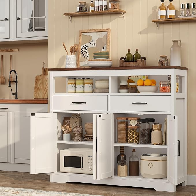 knoworld Buffet Sideboard with Storage Farmhouse with 4 Doors, Dining Room - Image 6