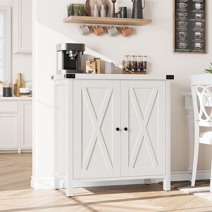 GarveeHome Small Storage Cabinet, Farmhouse Sideboard Buffet Cabinet by GarveeHome