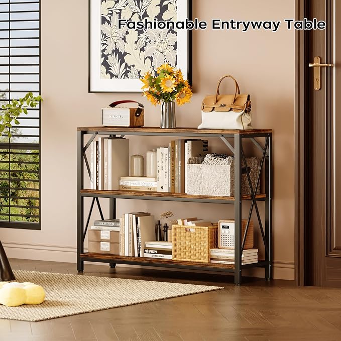 Homeiju Entry Table 40" Width, 3-Tier Entryway Table - Image 6
