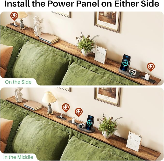 Kitstorack 102.3" Extra Long Behind Couch Table, Adjustable Height Narrow - Image 7