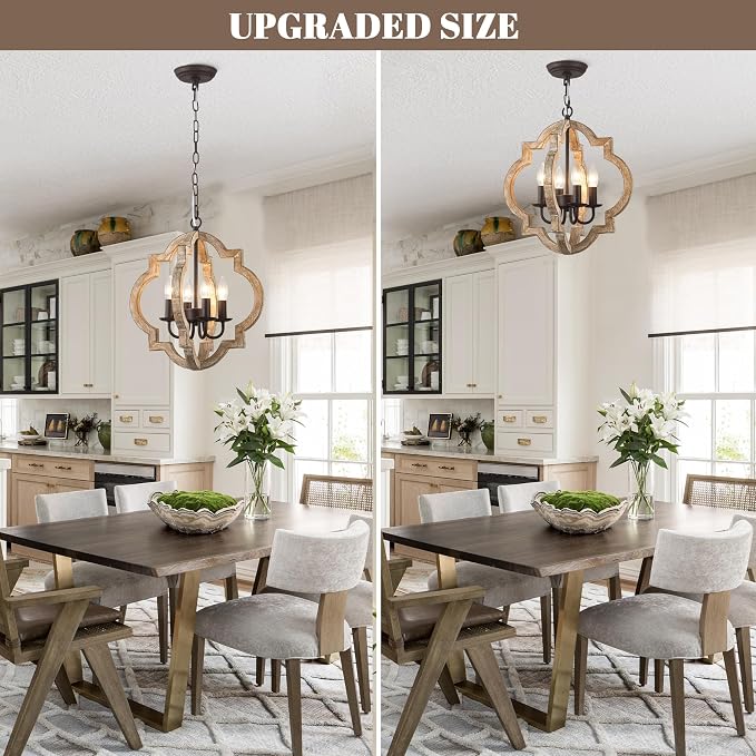 16 Inch Farmhouse Chandelier for Dining Room French Country Light Fixtures Over - Image 4