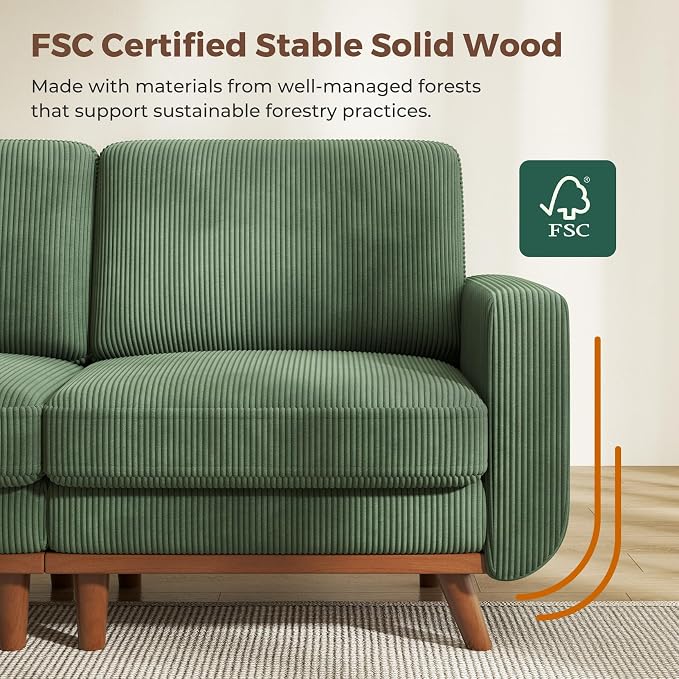 Vesgantti 97" Modular Sectional Sofa Green, U-Shaped Couch - Image 3