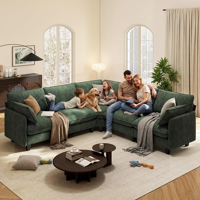 Ihanherry 107" Oversized V-Shaped Modular Sectional Sofa, Cloud Couch - Image 2