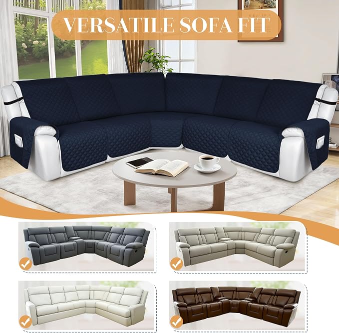 HDCAXKJ 100% Waterproof Reclining Sectional Couch Covers L Shape Recliner Sofa - Image 6