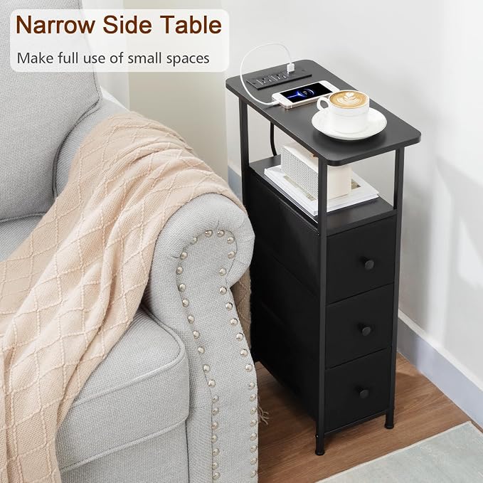 LOAKEKEL Narrow End Tables Living Room Set of 2 - Image 4