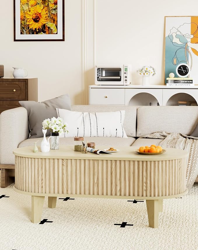 Oval Coffee Table with Lifting Top - Image 7