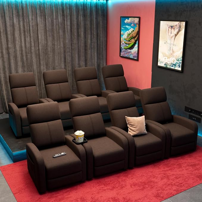 GarveeHome Linen Fabric Manual Recliner Chair, - Image 7