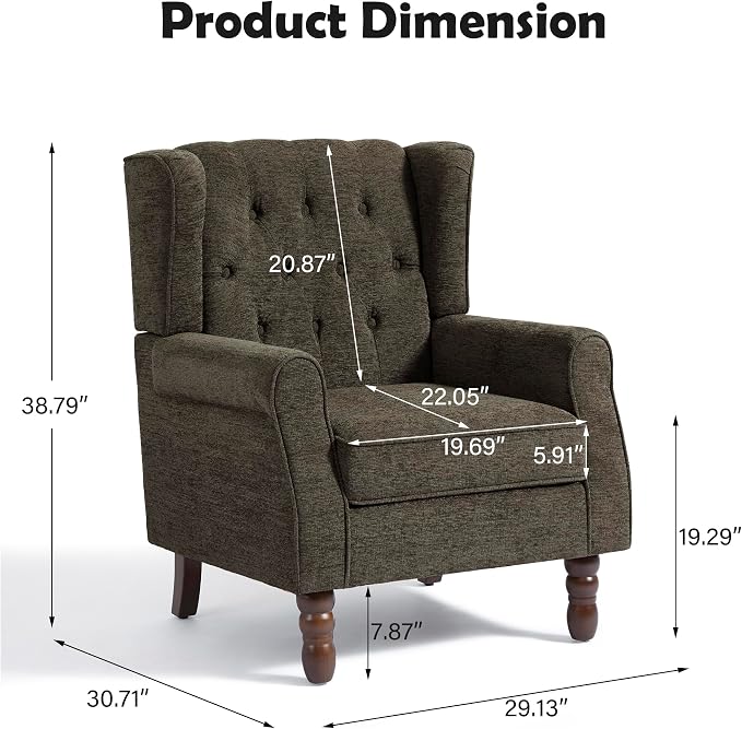 Pia Ricco Mid-Century Modern 2-Piece Wingback Chair Set - Image 2