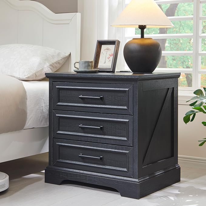 ACCOHOHO Farmhouse Nightstands Set of 2, 22 Inch Wide End Table - Image 2