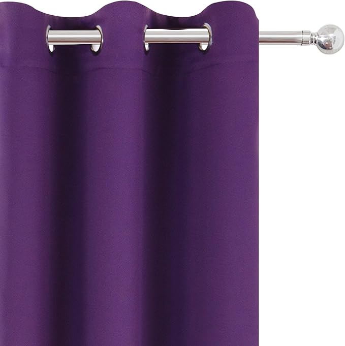 LEMOMO Purple Thermal Blackout Curtains/38 x 54 Inch/Set of 2 Panels Room - Image 7