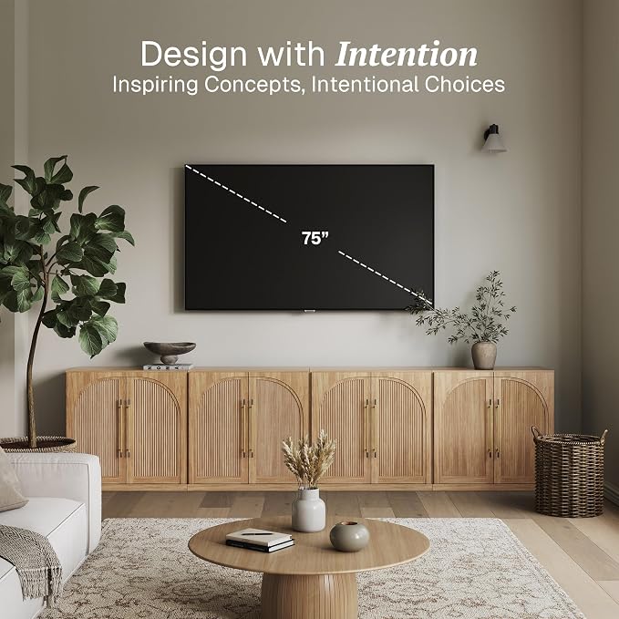 BELLEZE 4-Piece Modular TV Stand Set -Fluted Entertainment Center - Image 4