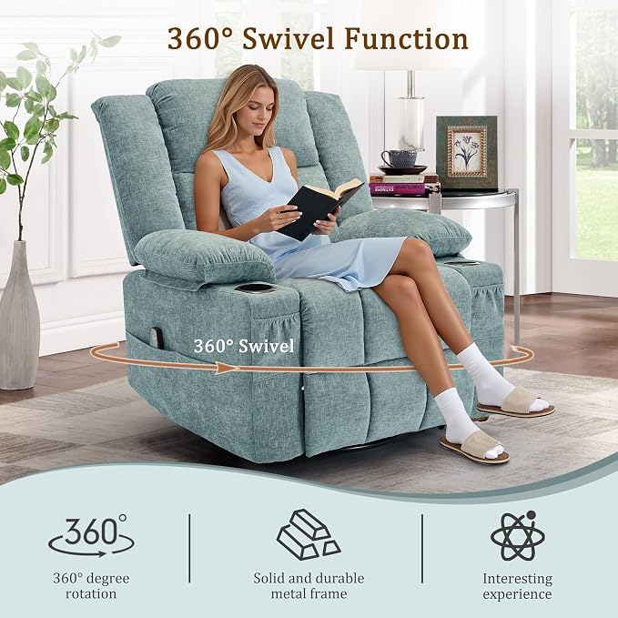 Korser Adult 360° Swivel Rocking Recliner, Nursery Rocking Chair - Image 3