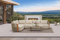 PURPLE LEAF 5-Piece Patio Furniture Set, L-Shaped Modular Outdoor Sectional Sofa by PURPLELEAF