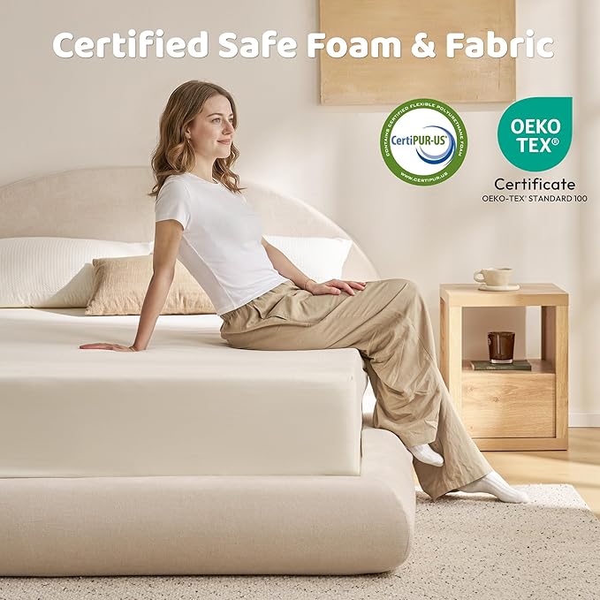 RECCI AirFrame Half-Moon Upholstered California King Platform Bed Frame - Image 3