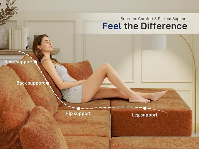 Living&Giving 101" U-Shaped Cloud Sectional Couch - Image 4