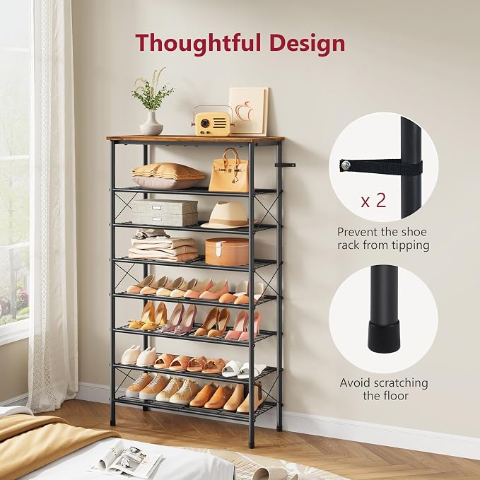 Tajsoon 8 Tier Free Standing Shoe Rack - Image 6