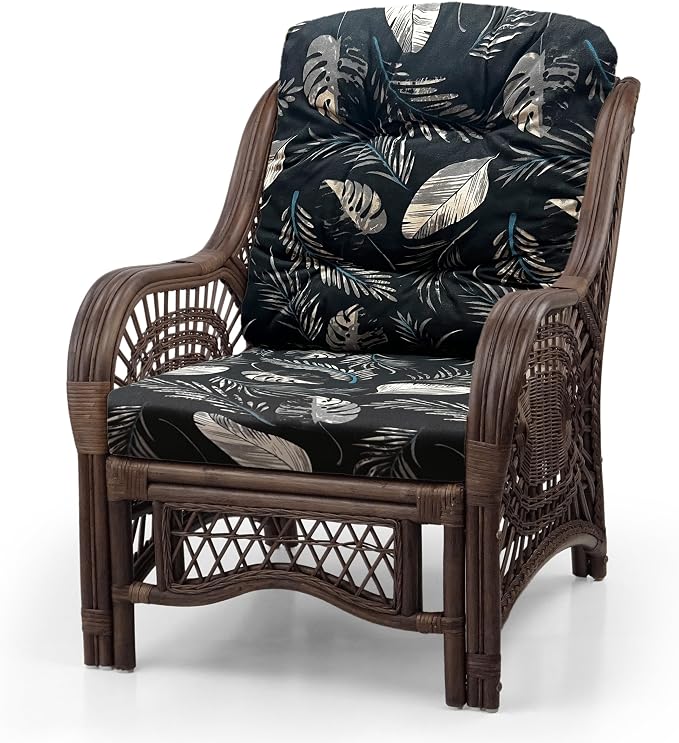 Malibu Lounge Living Accent Armchair Natural Rattan Wicker Handmade Design - Image 3