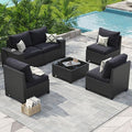 Aoxun Patio Furniture Set, Widen Armrests Wicker Outdoor Sectional by Aoxun