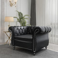 Mid-Century Sofa Chair, Faux Leather Accent Chair by YUCHIATHSoulFurniture