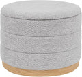 Round Storage Ottoman with Tray Lid, Folding Chenille Fabric Footrest with by ZOLANOful