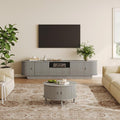 Coffee Table and TV Stand Set of 2, Round Center Table by ukaocai