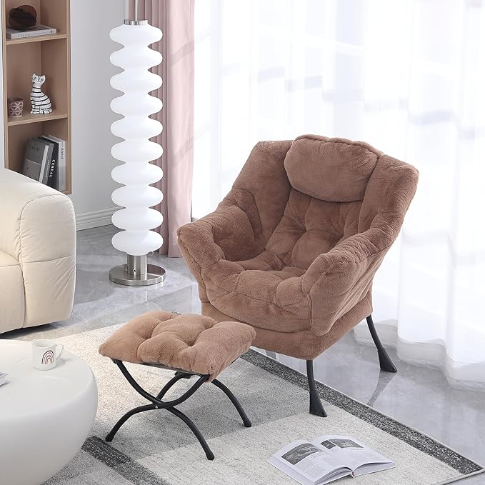 MBOOYOME Lazy Chair with Ottoman, Modern Accent Lounge Armchair with Side - Image 2
