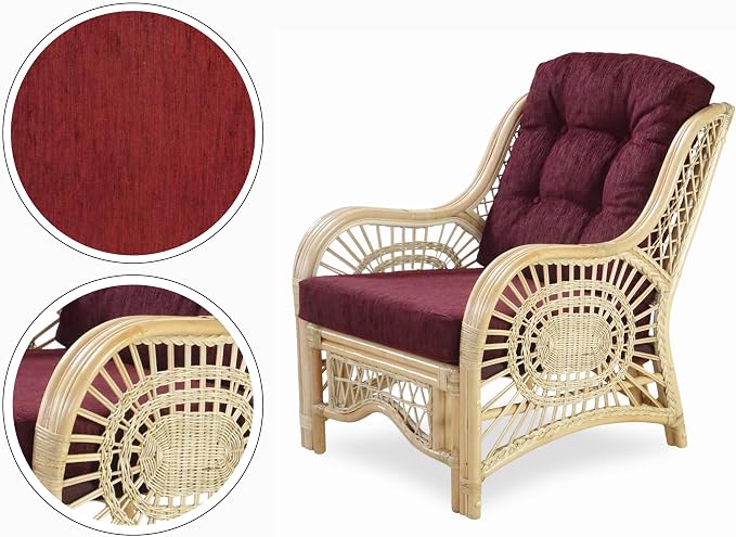 Malibu Lounge Living Accent Armchair Natural Rattan Wicker Handmade Design - Image 3