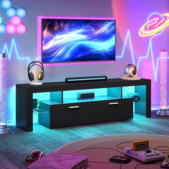 Clikuutory Modern Lighting 63 inch TV Stand - Image 2