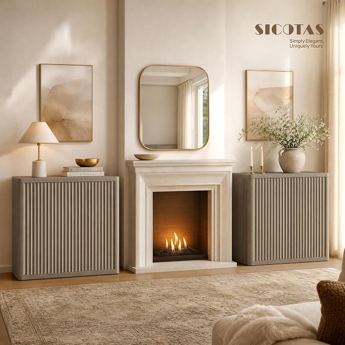 SICOTAS Buffet Cabinet with Storage 103.8" Sideboard Accent Modern Credenza - Image 3