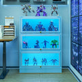Display Cabinet with Acrylic Glass Doors, 3-Tiers Curio Cabinet with LED by BONITURE